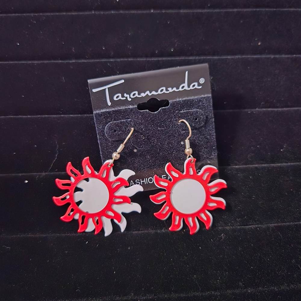 Taramanda Fiery Red Sun Earrings